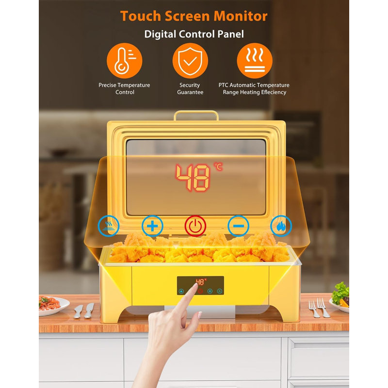 Chauffe-plat électrique de qualité commerciale 9QT avec écran tactile Roll-Top