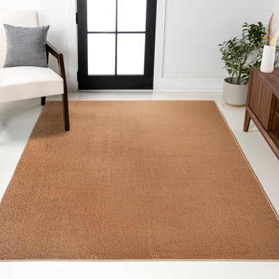 Twyla Classic Solid Low-Pile Machine-Washable Terra Rug