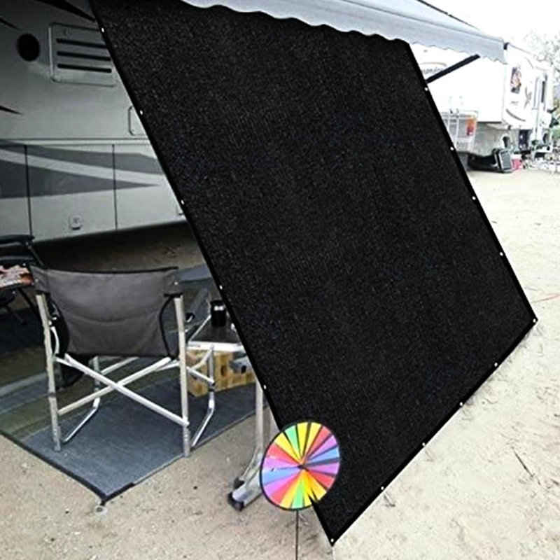 Auvent de VR Origin noir de 2,4 m (8 pi) avec protection solaire latérale, matériau haute densité, 90 % d'occultation, crochets et tendeurs élastiques, filet de protection, idéal pour le camping et la détente en plein air.