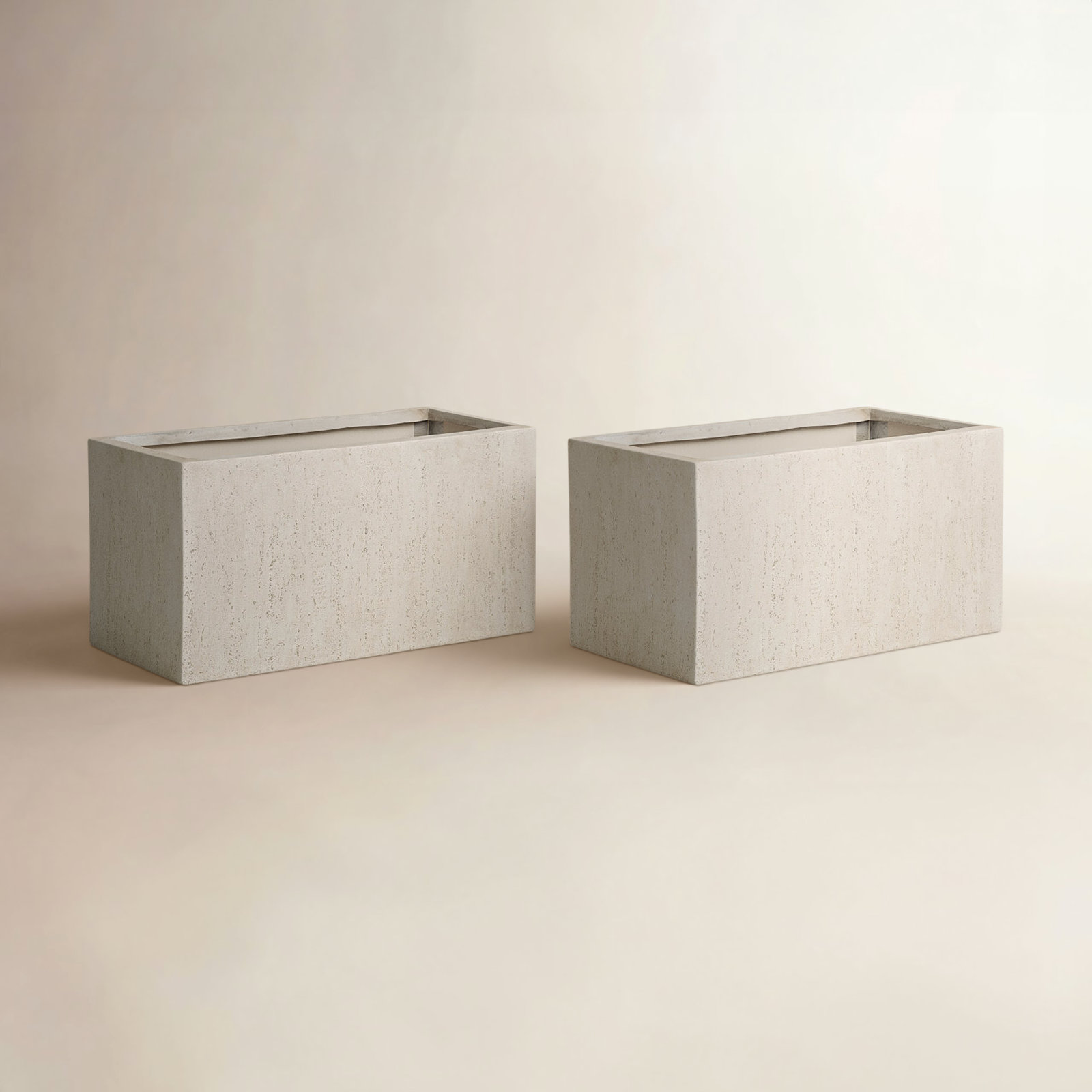 Pot Planter, 18" H x 35.25" W x 18" D, White, 2