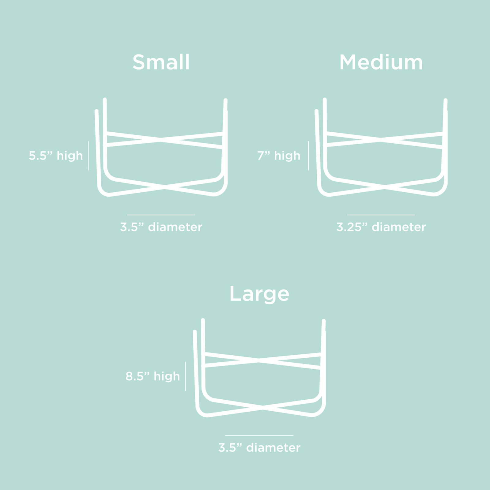 Simple Solid Dog Bowl Stand (Stand Only), Black, Small (3.5")