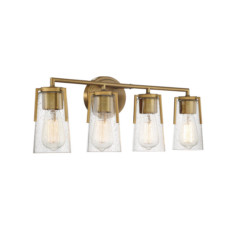 Kirbyville 4-Light Dimmable Vanity Light in Black, Black, 8.5" H x 32" W x 32" D, 4 Lights