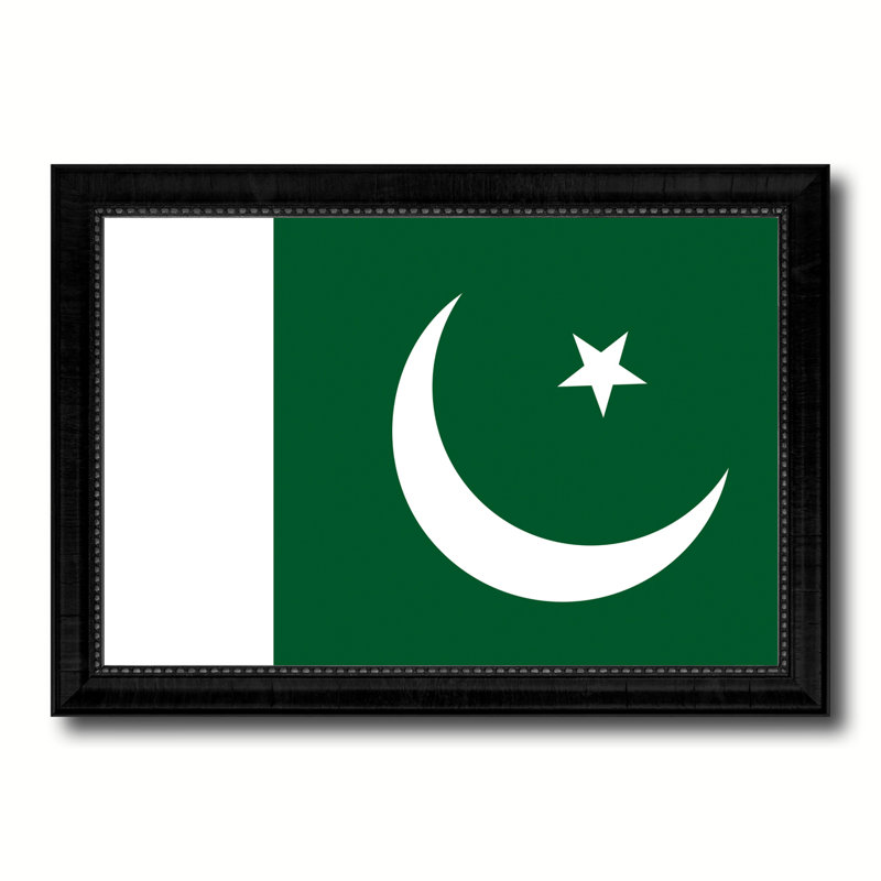 « pakistan country flag », impression sur toile encadrée, H 15 po x l 21 po x P 1 po, Cadre noir
