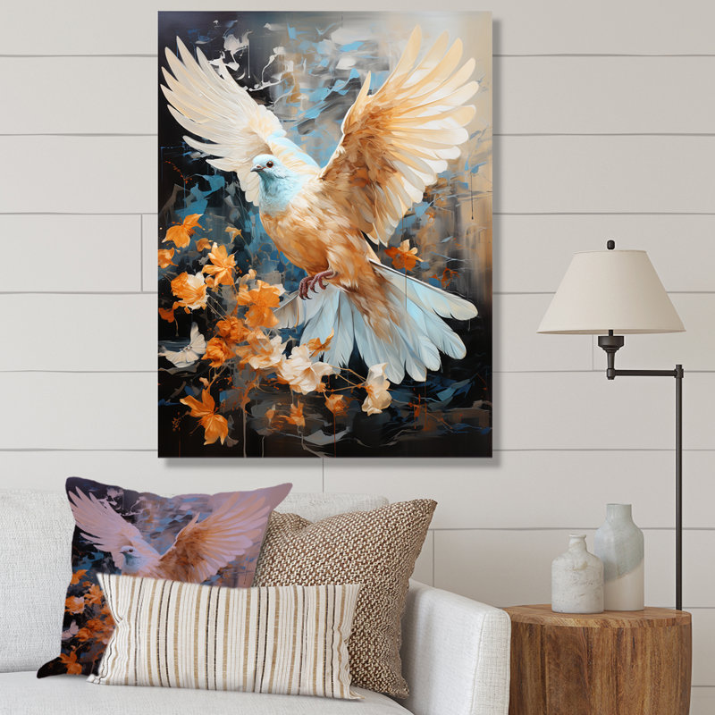 Colombe tranquille harmonie II, Toile tendue, H 32 po x l 16 po