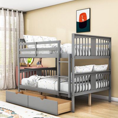  Doireann Full Over Full 2 Drawers Standard Bunk Bed by Harriet Bee