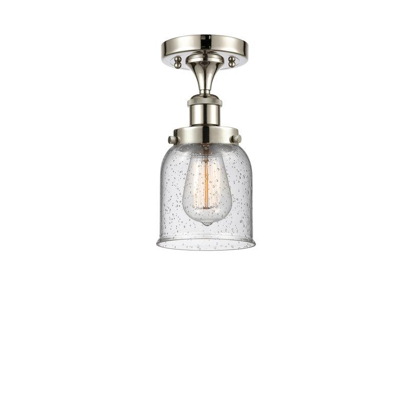 Plafonnier semi-encastré 1 lumière Analily, Nickel poli, H 11 po x l 5 po x P 5 po, Ampoule non incluse