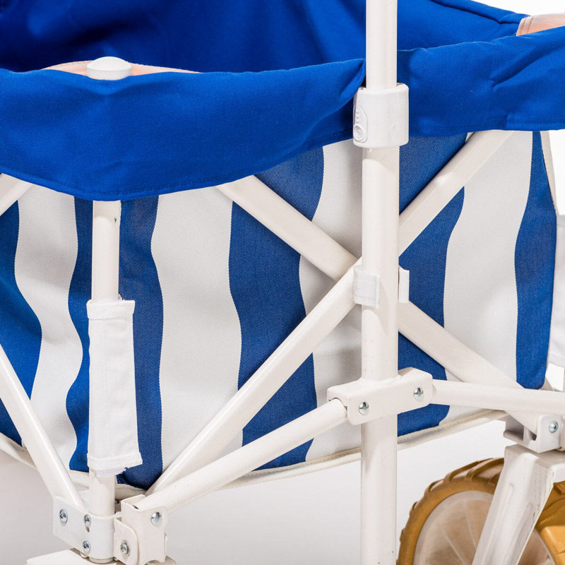 Chariot de plage pliant, Bleu / blanc