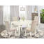 5 Piece Dining Room Table Set Includes a Rectangle Kitchen Table and 4 Cream Linen Fabric Parson Dining Chairs, Linen White-909311351-909311352-922650897