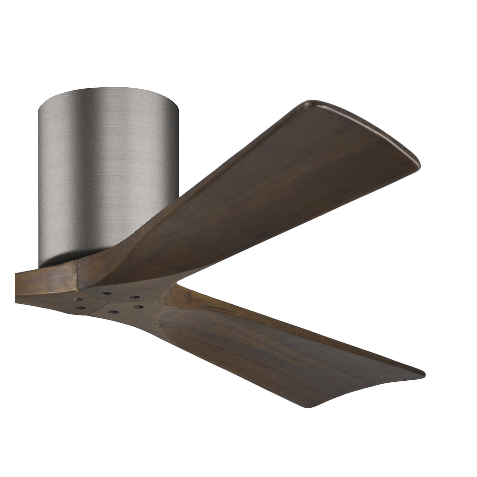 Olivier 3 Blade Ceiling Fan, Walnut Tone, Brushed Pewter, 52"