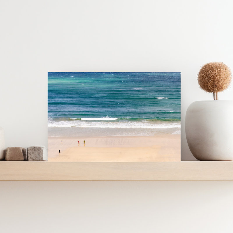 Blue Waves Golden Sand Peaceful Serene Tranquil Coastal Wall Art Print 1 Piece Wrapped Canvas Wall Art, 30.48cm H x 45.72cm W