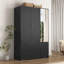 Armoire 4 portes avec miroir, armoire à DEL avec portes et 2 tiroirs-1271634658