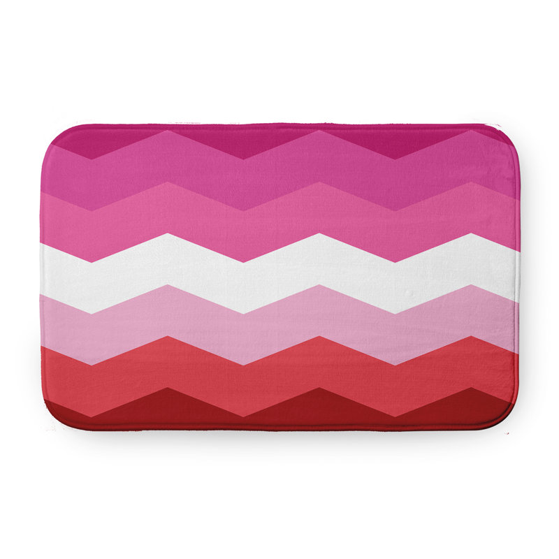 Samoni Memory Foam Non-Slip Bath Mat, Hot Pink