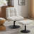 Upholstered Tufted Swivel Accent Chair With Ottoman, Height Adjustable Lounge Chair-1016989161