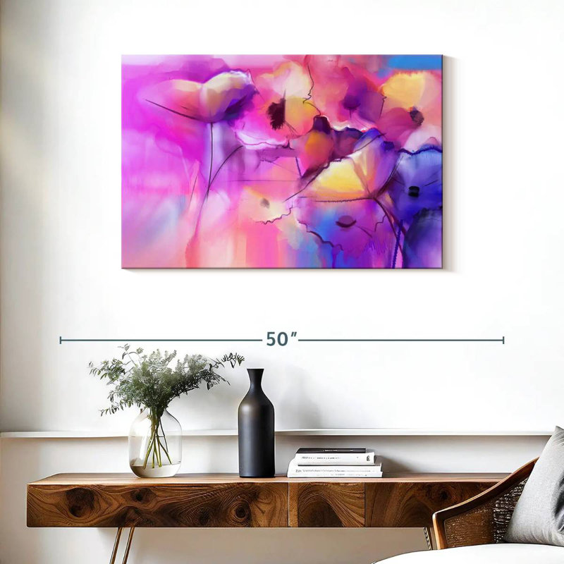 Avery Hot Pink Abstract, 24'' H X 36'' W