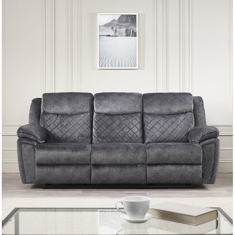 Kove 2 Seater Velvet Reclining Sofa, 3
