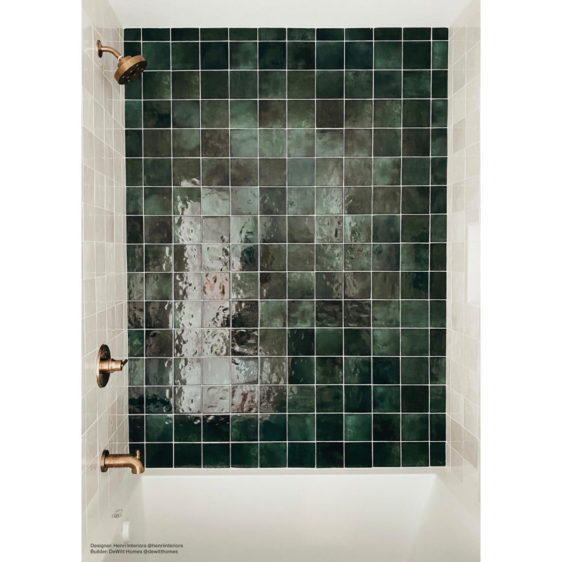 Cloe 5" x 5" Ceramic Tile, Green