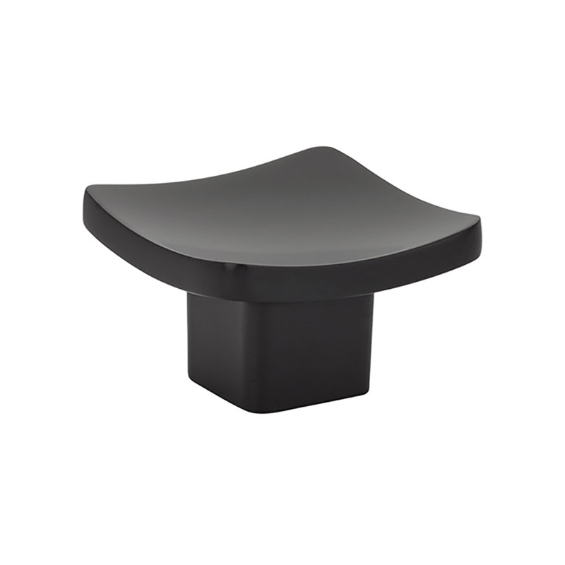 Square Knob, Black, 1.63" H x 1.63" W x 1" D