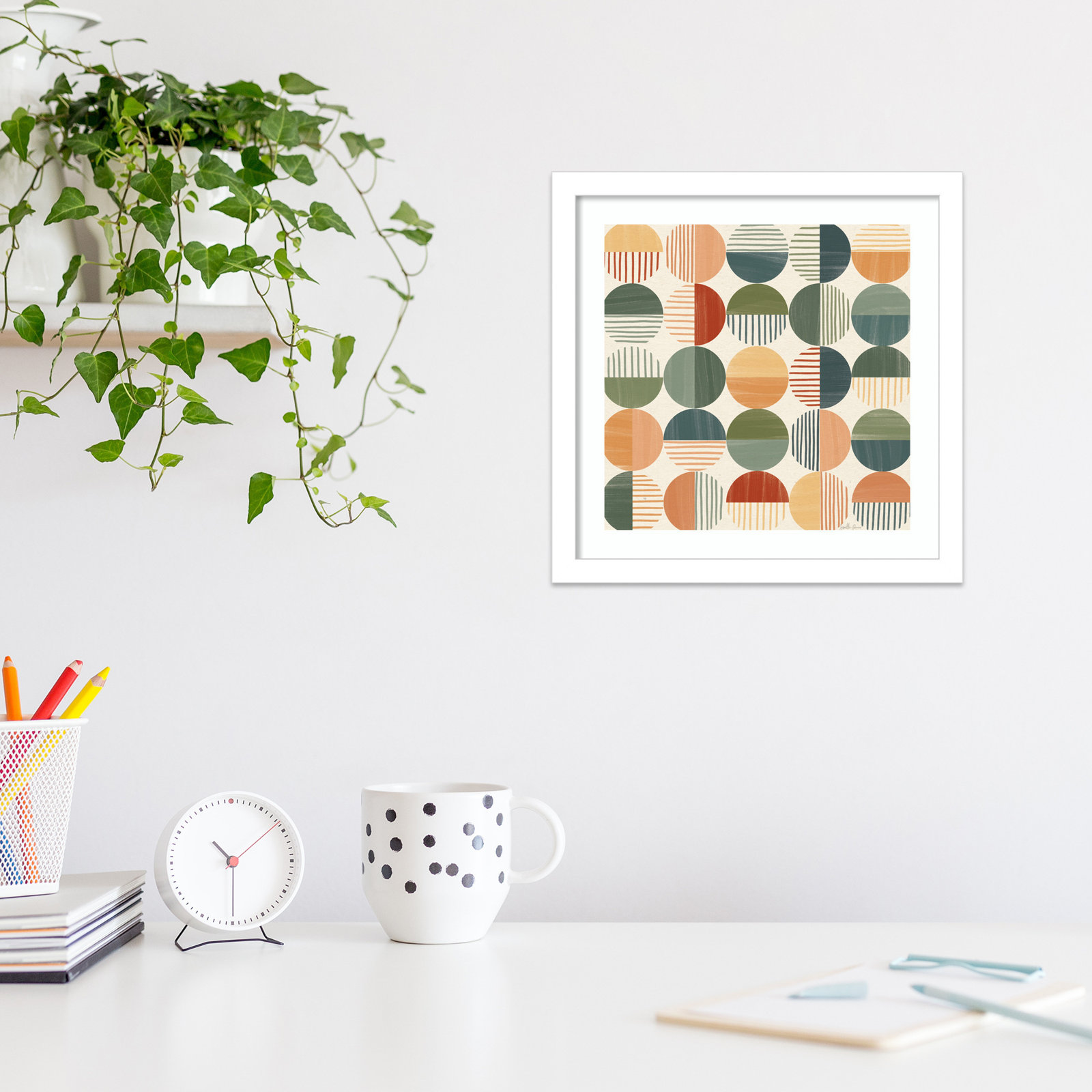 Born To Roam Pattern II, 13" H x 13" W x 1" D, White