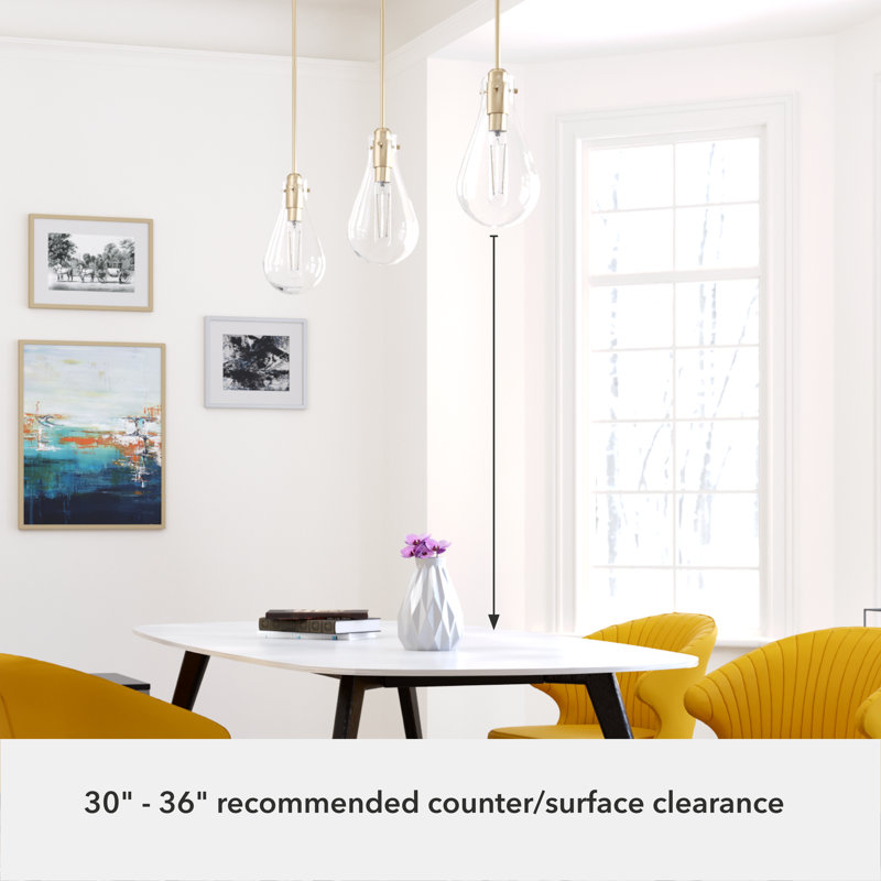 Lundin 1 - Light Single Tear Drop Pendant, Palm Gold, Mini