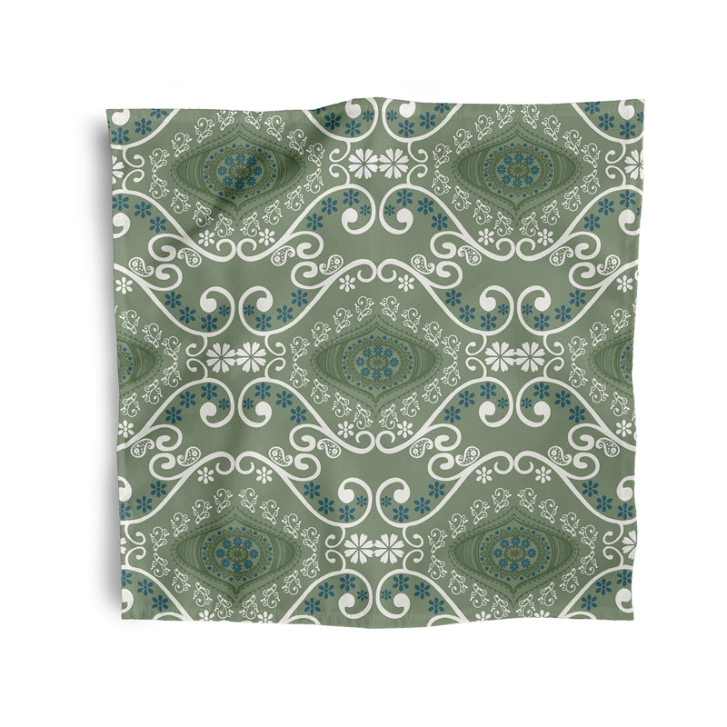 Aulbree Polyester Ikat Square Napkin, Green