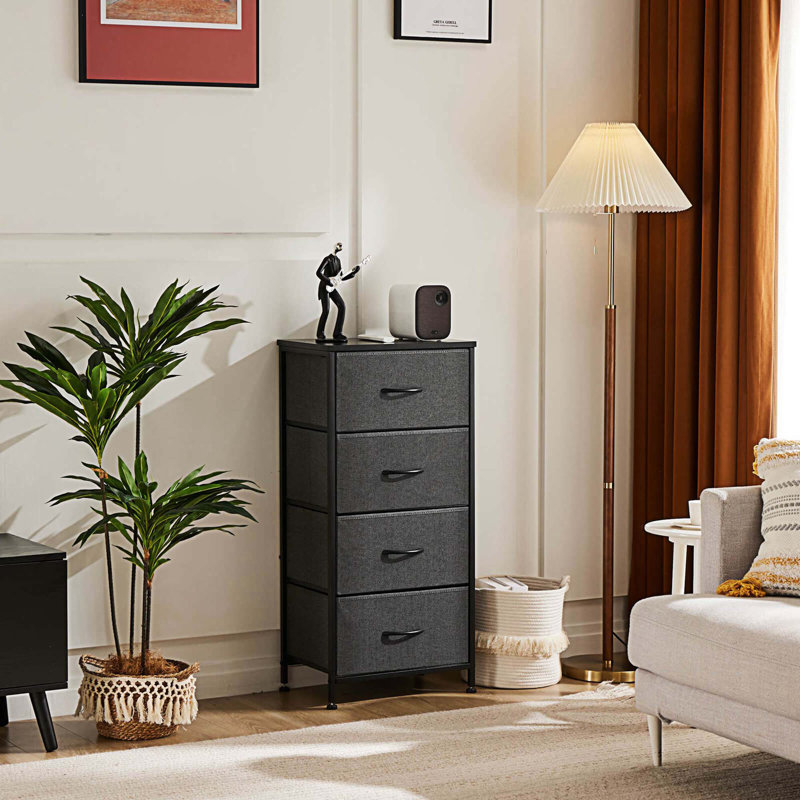 Commode 4 tiroirs Meridy, Gris
