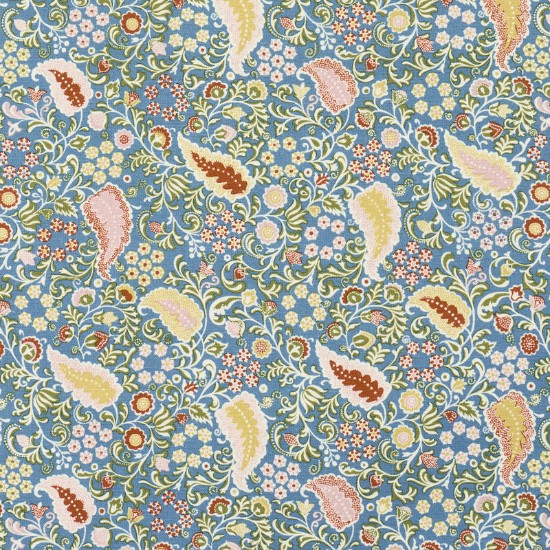 Peggy Paisley Fabric, Azure