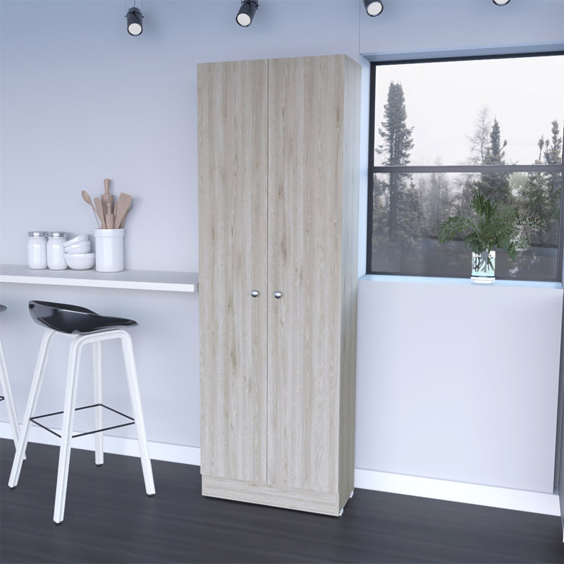 Grande armoire de rangement rectangulaire à 2 portes Buxton - gris clair, Gris clair