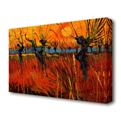 Willows At Sunset by Vincent Van Gogh - Wrapped Canvas Painting
