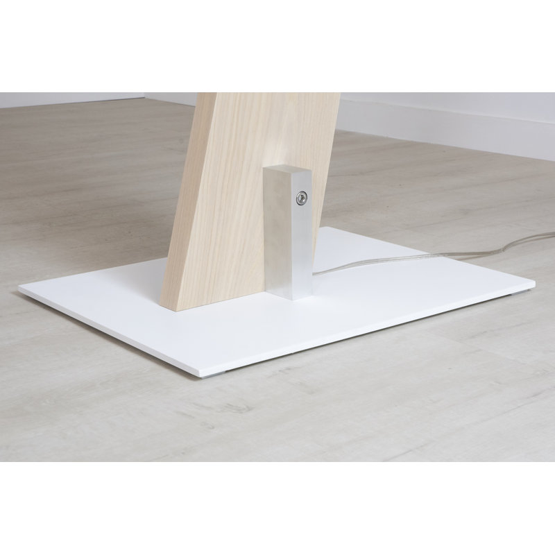 Lampe de travail sur pied 97 po Valeo, Chêne blanc délavé