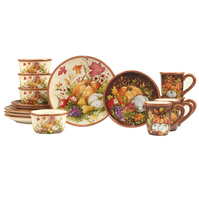 Certified International Earthenware Dinnerware Set - Service for 4