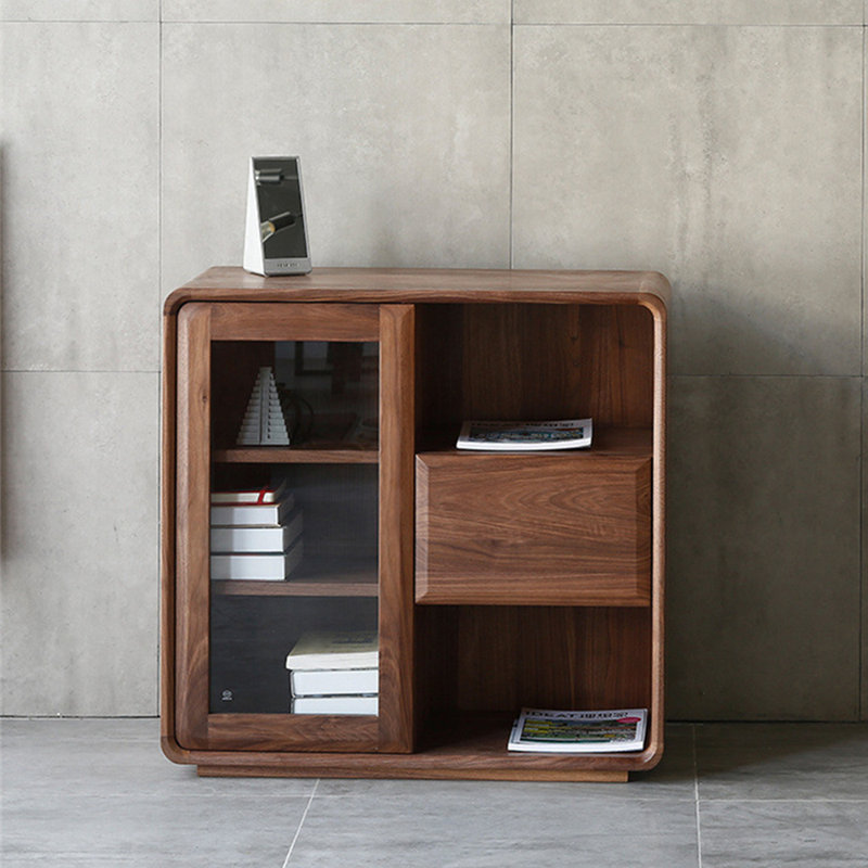 Armoire d'appoint de coin arrondie sur pied