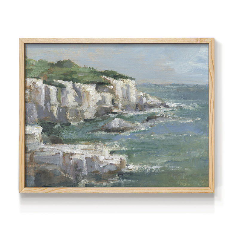 Falaises de la mer blanche I - impression encadrée - réaménageable, Naturel, H 11 po x l 14 po