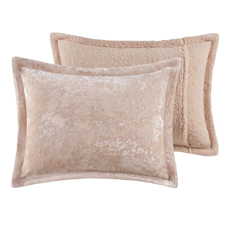 King/ King Comforter - Warm And Backing Pink Crushed Velvet
