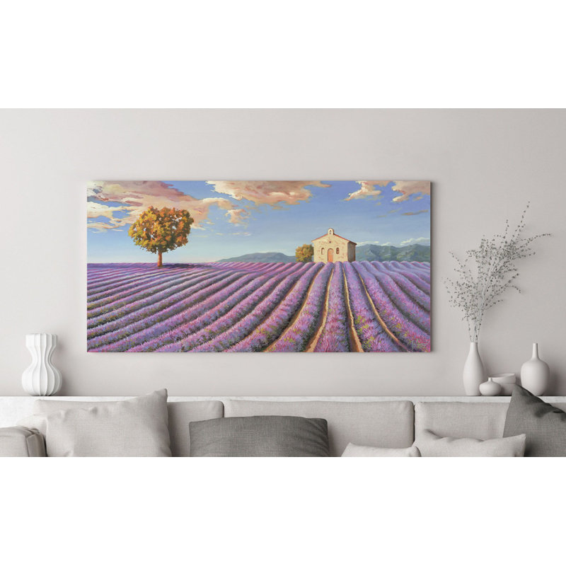Lavender Fields by Adriano Galasso - Wrapped Canvas Print, 35 cm H x 70 cm W