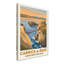 Carrick-a-Rede, Northern Ireland - Romantic Rope-Bridge Travel Poster Of The Antrim Coast. Giclee Print On Wrapped Canvas. Wall Art, Home Decor - Coastal & Maritime, Northern Ireland - Wrapped Canvas Print-788933790