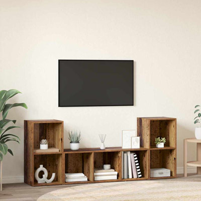 TV Cabinet 3 Pcs 107 X 35 X 37 Cm Engineered Wood