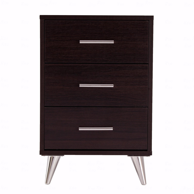 Table de chevet moderne avec rangement, Espresso