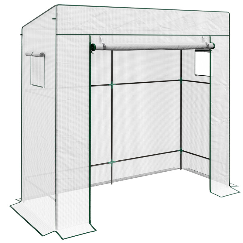 Britnie 6.5 Ft W x 2.6 Ft D Hobby Greenhouse, White