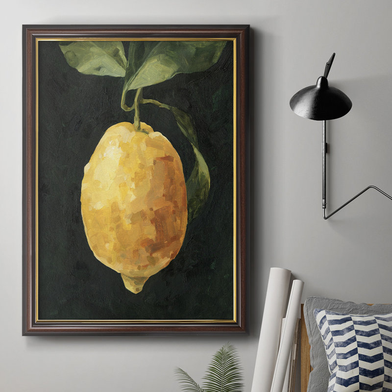 Citron foncé I - peinture sur toile encadrée, H 27 po x l 18 po x P 2,5 po