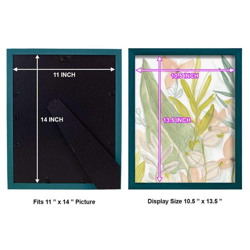 Island Flora I, H 15 po x l 12 po x P 1 po, Bleu