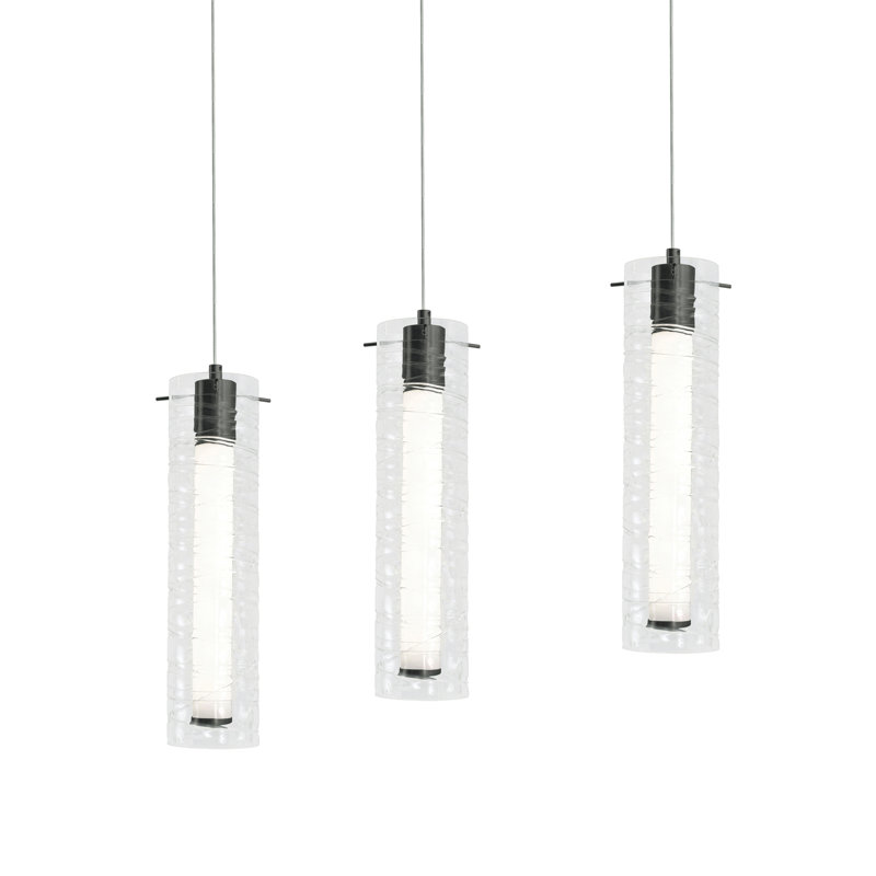 Ehrlich - 3 Light LED Linear Pendant - Black, Black