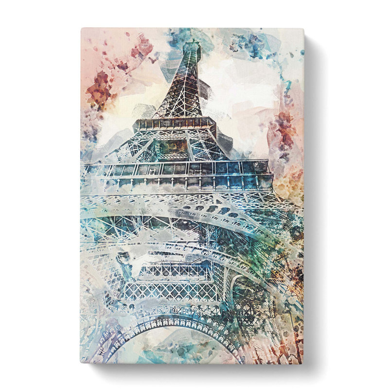 The Eiffel Tower In Paris In Abstract - Wrapped Canvas Painting, 60cm H x 40cm W x 3cm D