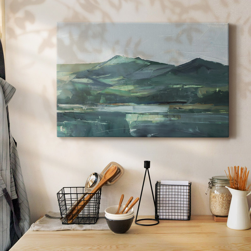 «Green Grey Mountains II», toile tendue avec châssis, H 12 po x l 18 po