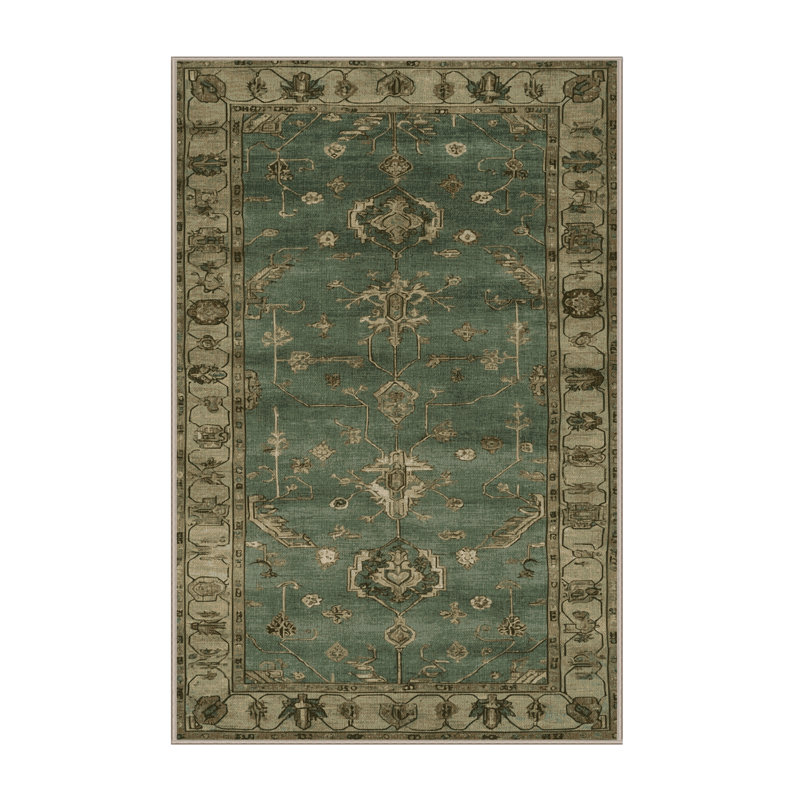 Machine Washable Overdyed Brown Area Rug, Rectangle 4' x 6'