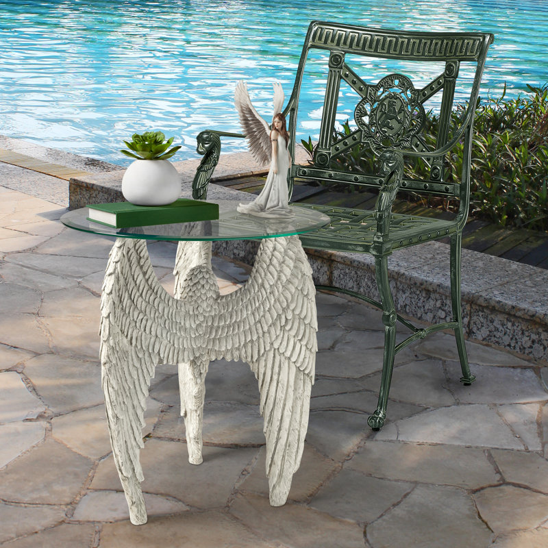 Table de bout en verre 21,5 po Angel Wings
