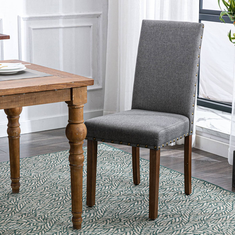 19'' H Upholstered Parsons Chair, Gray