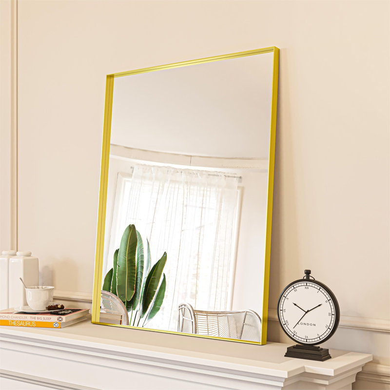 Miroir en aluminium à angle droit avec cadre en aluminium, 32 po x 48 po