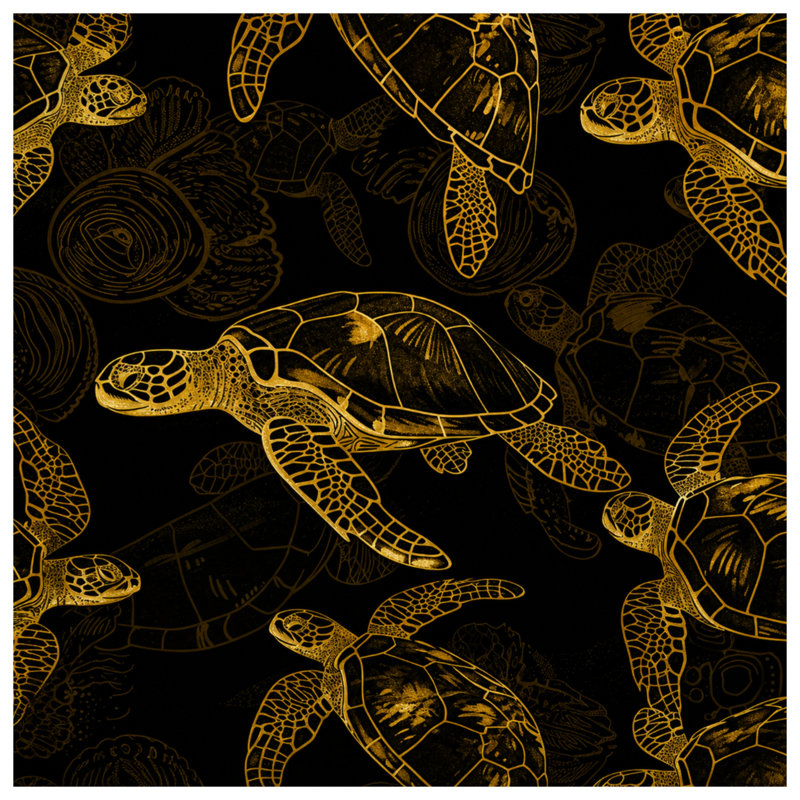Couvertures Golden Sea Turtles, L 60 po x H 80 po