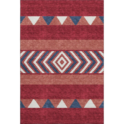 Tapis rouge Prisco lavable à la machine de qualité supérieure