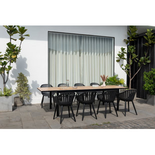 Ensemble de salle à manger extensible 9 pièces Anana | Aluminium de haute qualité | Ensemble idéal pour l'extérieur